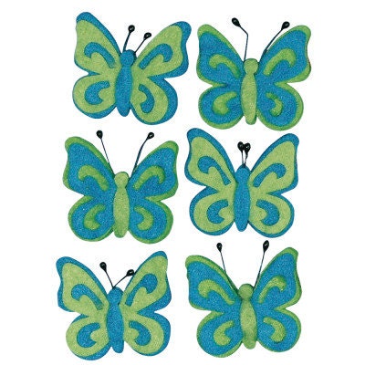 Filz-Schmetterling, 5cm,  6 Stück, hellblau Streuartikel Tischdeko Geschenke Verzierung Schmetterling