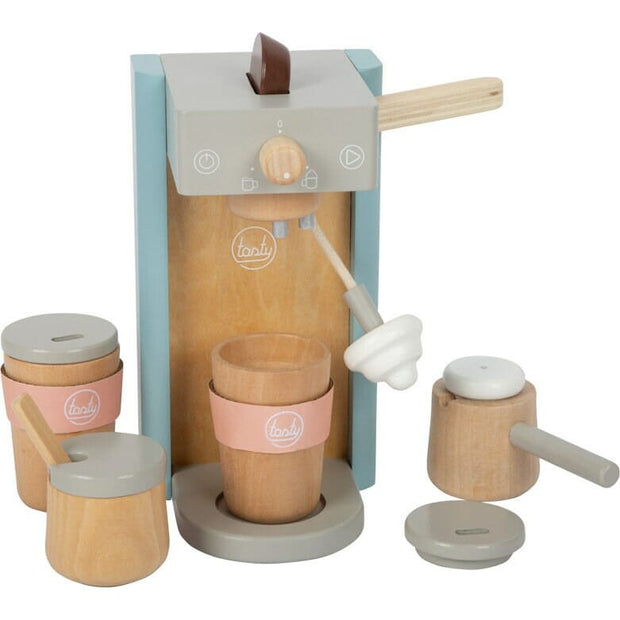 small foot Spielzeug Kaffeemaschine Kinderspielzeug Kaffeemaschinen-Set Holzspielzeug Kapsel Kaffeemaschine Kinder Kaffeetassen