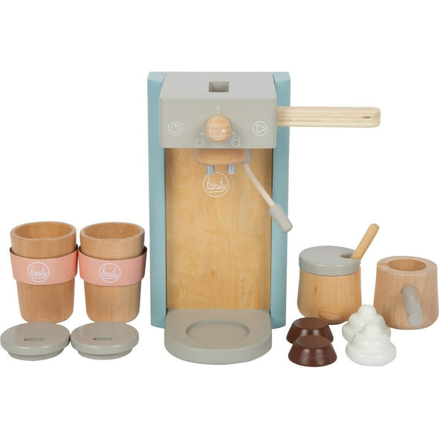 small foot Spielzeug Kaffeemaschine Kinderspielzeug Kaffeemaschinen-Set Holzspielzeug Kapsel Kaffeemaschine Kinder Kaffeetassen