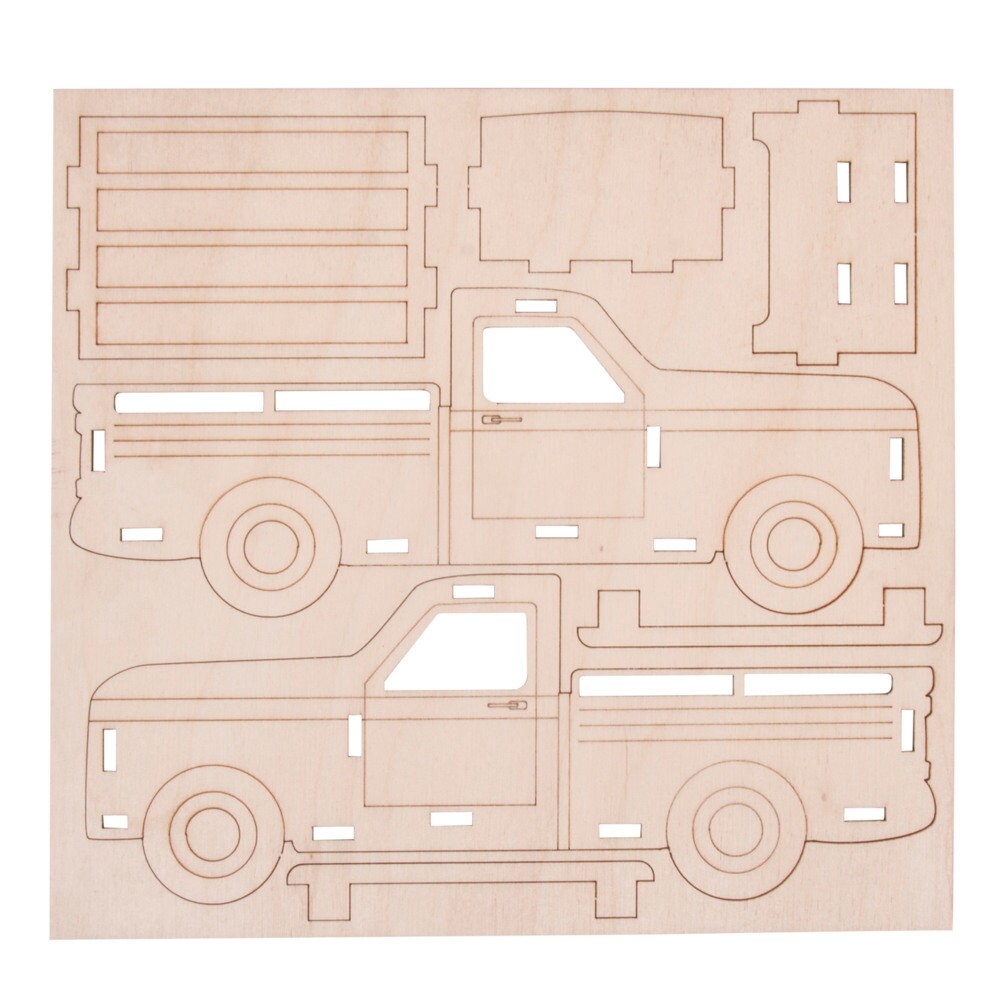 3D-Lastwagen ganz einfach Selbstgemacht! Holz Pickup Geschenkverpackung Bausatz zum selber bemalen