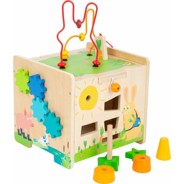 Personalisierbarer Motorikwürfel Hase Kinderspielzeug Holz Kinder ab 12M Spielzeug Würfel Holz