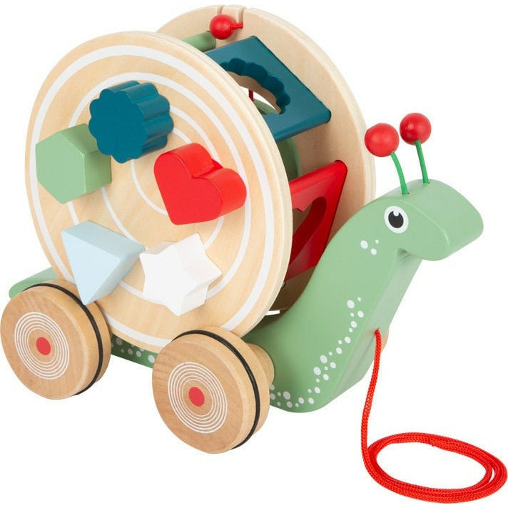 Personalisiert Nachziehe Super Schnecke aus Holz mit Bauklötzen Ziehspielzeug Holzspielzeug Kinderspielzeug ab 1 Jahre