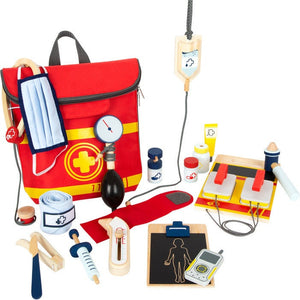 Personalisierter Notarztrucksack Kinderspielzeug Arztkoffer Arztspielzeug Holzspiel Kinder ab 3 Jahren