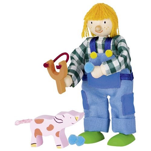 Biegepuppe Holz Junge Bauernjunge Spielkind Puppe Kinderspielzeug Deko Puppe