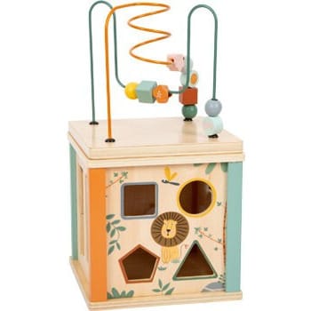 Legler Motorik Würfel Holz Personalisierbarer XL Stabiler Motorikwürfel aus Holz mit fünf bespielbaren Flächen ab 12 Monaten Holzspielzeug Kinderspielzeug