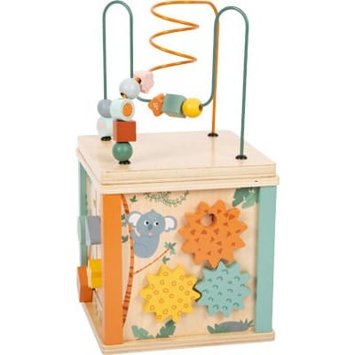 Legler Motorik Würfel Holz Personalisierbarer XL Stabiler Motorikwürfel aus Holz mit fünf bespielbaren Flächen ab 12 Monaten Holzspielzeug Kinderspielzeug
