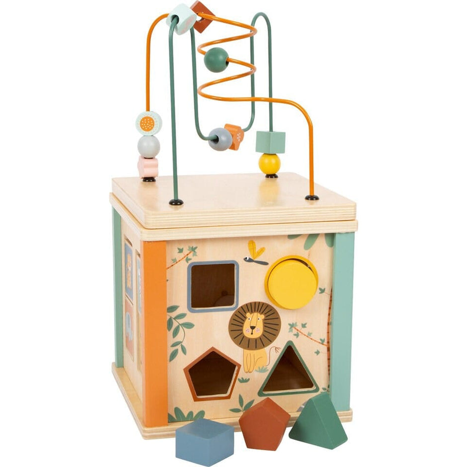 Legler Motorik Würfel Holz Personalisierbarer XL Stabiler Motorikwürfel aus Holz mit fünf bespielbaren Flächen ab 12 Monaten Holzspielzeug Kinderspielzeug