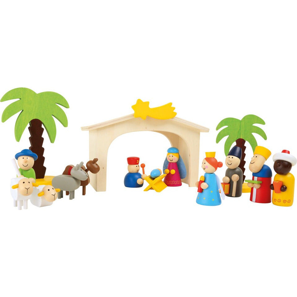 Spielset Weihnachten Krippe Weihnachtskrippe Holz Spielzeug Krippenspielzeug Kinder ab 3 Jahren