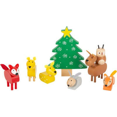 Spielset Weihnachten der Tiere Krippe Weihnachtskrippe Holz Spielzeug Kinder ab 3 Jahren