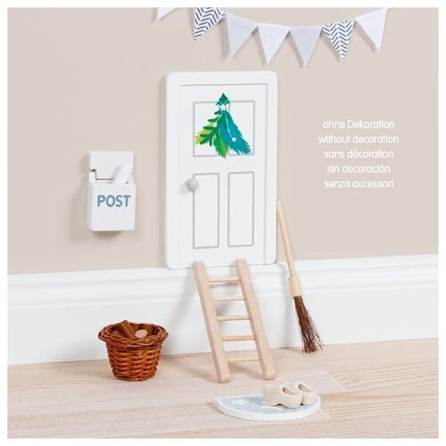 Wichteltür mit Accessoires Wichtel Eingang Wohnung Holzspiel Weihnachtsdeko Wichteltür