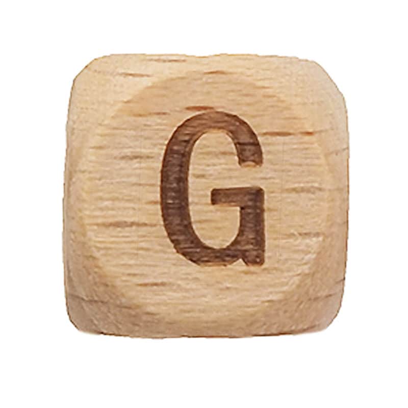 Spielzeug Opa Holzbuchstaben 12mm gelasert A-Z Großbuchstaben Schnuller Ketten  Perlen Ketten